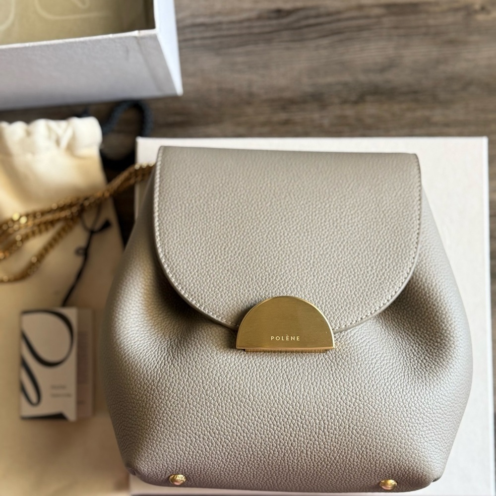 Polene Numero Un Mini Chalk color with gold tone hardware- Retired Collection